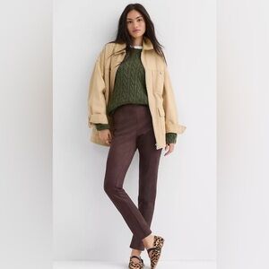 NWT LOFT Brown Faux Suede Leggings size 8